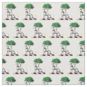 Greyhound Whippet mit Baumkronen-Wappen-Emblem Stoff (Muster)