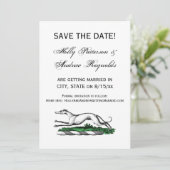 Greyhound Whippet Running Heraldic Wappen Emblem Einladung (Stehend Vorderseite)