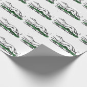 Greyhound Whippet Running Heraldic Wappen Emblem Geschenkpapier (Ecke)