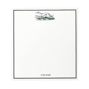 Greyhound Whippet Running Heraldic Wappen Emblem Notizblock