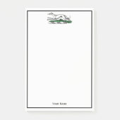 Greyhound Whippet Running Heraldic Wappen Emblem Post-it Klebezettel (Vorderseite)