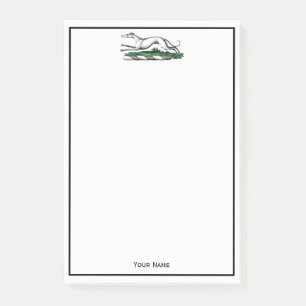 Greyhound Whippet Running Heraldic Wappen Emblem Post-it Klebezettel