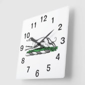 Greyhound Whippet Running Heraldic Wappen Emblem Quadratische Wanduhr (Winkel)