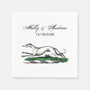 Greyhound Whippet Running Heraldic Wappen Emblem Serviette