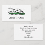 Greyhound Whippet Running Heraldic Wappen Emblem Visitenkarte (Vorne/Hinten)