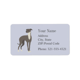 Greyhound Whippet-Silhouette Adressaufkleber