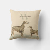 Greyhound Whippet Soft Pink Retro Stil Kissen (Rückseite)