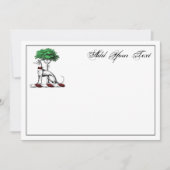 Greyhound Whippet W/Tree Heraldic Wappen Note Card Mitteilungskarte (Vorderseite)