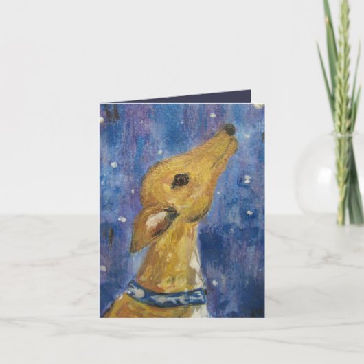 Greyhound Whippet Weihnachtskarte Feiertagskarte (Vorderseite)