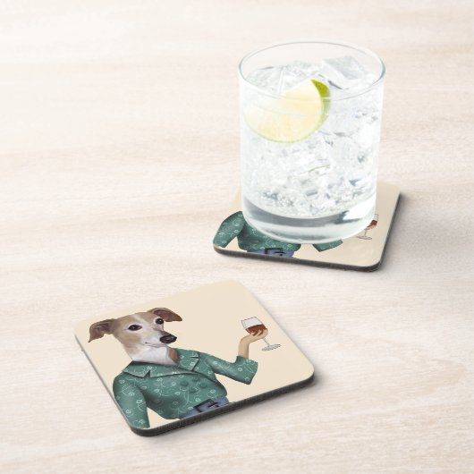 Greyhound Wine Snob Getränkeuntersetzer (Rechte Seite)