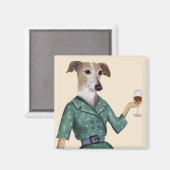 Greyhound Wine Snob Magnet (Vorderseite/Rückseite)