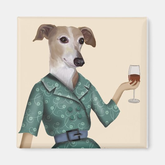 Greyhound Wine Snob Magnet (Vorne)