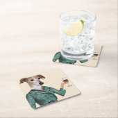 Greyhound Wine Snob Rechteckiger Pappuntersetzer (Vor Ort)