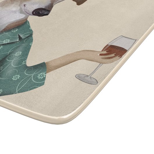 Greyhound Wine Snob Schneidebrett (Ecke)