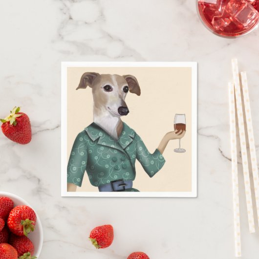 Greyhound Wine Snob Serviette (Beispiel)