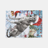 Greyhound Winter Wonderland Christmas Joy Fleecedecke (Vorderseite (Horizontal))