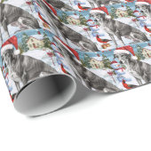Greyhound Winter Wonderland Christmas Joy Geschenkpapier (Rolleneckpunkt)