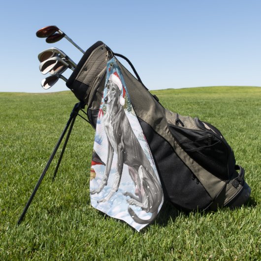 Greyhound Winter Wonderland Christmas Joy Golfhandtuch (Gras)