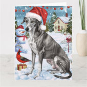 Greyhound Winter Wonderland Christmas Joy Karte (Vorderseite)