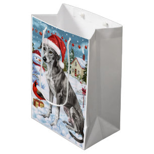Greyhound Winter Wonderland Christmas Joy Mittlere Geschenktüte