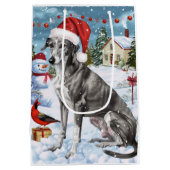 Greyhound Winter Wonderland Christmas Joy Mittlere Geschenktüte (Rückseite)