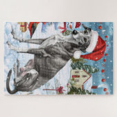 Greyhound Winter Wonderland Christmas Joy Puzzle (Horizontal)