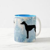 Greyhound Winter Zweifarbige Tasse (VorderseiteRechts)