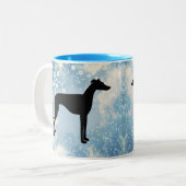 Greyhound Winter Zweifarbige Tasse (Vorderseite Links)