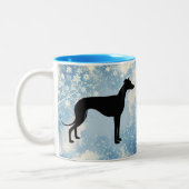 Greyhound Winter Zweifarbige Tasse (Links)
