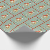 Greyhound-Wintermuster Geschenkpapier (Ecke)