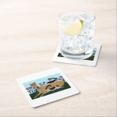 Greyhound with bunnies rechteckiger pappuntersetzer (Vor Ort)