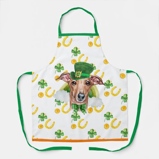 Greyhound Wohngestaltung St Patrick's Day Dog Schürze (Vorderseite)