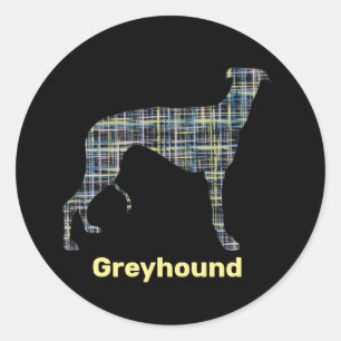 Greyhound Yellow & Blue Grilllinien Runder Aufkleber