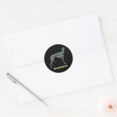 Greyhound Yellow & Blue Grilllinien Runder Aufkleber (Umschlag)