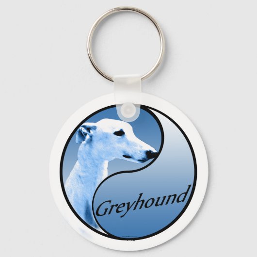 Greyhound Yin und Yang Schlüsselanhänger (Vorderseite)