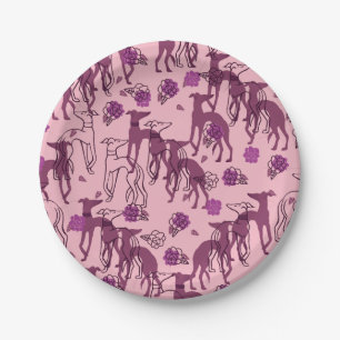 Greyhounds Garden Artwork Greyhound Rose Pappteller