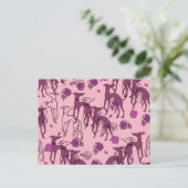Greyhounds Garden Artwork Greyhound Rose Postkarte (Stehend Vorderseite)