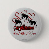 Greyhounds Hearts Liebe Dog Lover Button Button (Vorderseite)