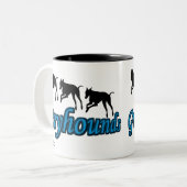 Greyhounds-Hund Lover laufen Zweifarbige Tasse (Vorderseite Links)