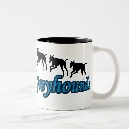 Greyhounds-Hund Lover laufen Zweifarbige Tasse (Rechts)
