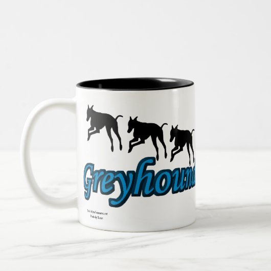 Greyhounds-Hund Lover laufen Zweifarbige Tasse (Links)