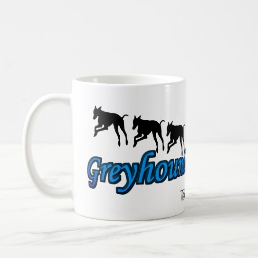 Greyhounds Hund Lover Personalisiert laufen Kaffeetasse (Links)