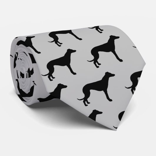 Greyhounds Hund Silhouette Krawatte (Gerollt)