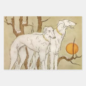 "Greyhounds in Winter" von Marjorie Miller Geschenkpapier Set (Vorderseite 3)