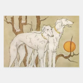 "Greyhounds in Winter" von Marjorie Miller Geschenkpapier Set (Vorderseite 2)