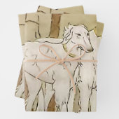 "Greyhounds in Winter" von Marjorie Miller Geschenkpapier Set (Beispiel)