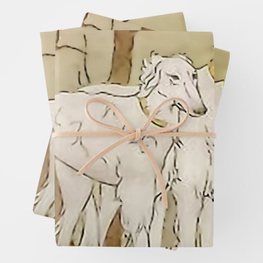 "Greyhounds in Winter" von Marjorie Miller Geschenkpapier Set (Beispiel)