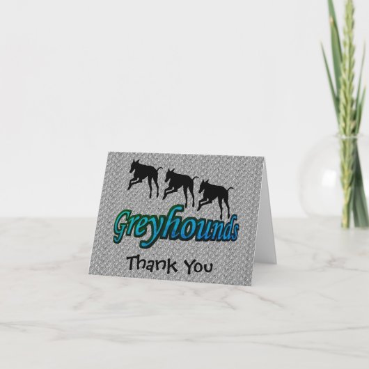 Greyhounds laufen Dankeschön Card Karte (Vorderseite)