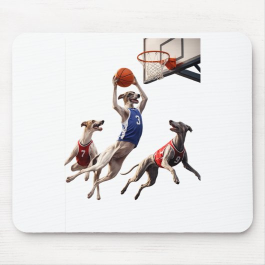 Greyhounds playing basketball mousepad (Vorne)