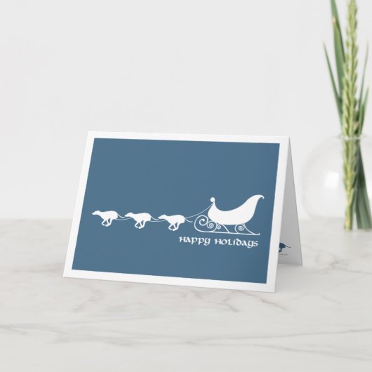 Greyhounds Pulling Santa's Sleigh Feiertagskarte (Vorderseite)